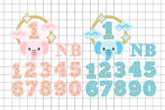 Baby Months elephant topper 3D SVG Product Image 3