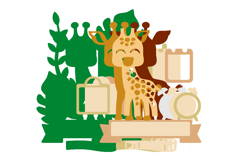 Giraffe Birth Stats announcement signs 3D SVG Product Image 3