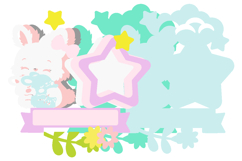 Cute Rabbit cake topper 3D SVG Product Image 3