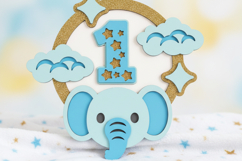 Baby Months elephant topper 3D SVG Product Image 4