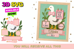 Goose Birth Stats announcement signs 3D SVG Product Image 1