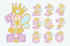 Fairy Party 3D SVG Numbers | Fairy birthday SVG Product Image 2