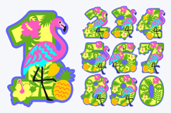 Flamingo face Numbers 3D SVG Product Image 2