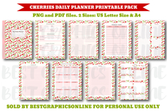 Cherries Daily Planner Printable Pack US Letter Size and A4 Product Image 1