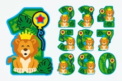 Lion Party 3D SVG Numbers | Lion birthday SVG Product Image 2