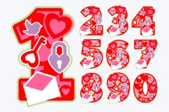 Valentines Day Numbers 3D SVG Product Image 2