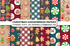 Gingerbread digital paper set Christmas gingerbread cookie Product Image 1
