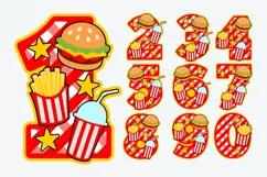 Burger and Fries 3D SVG Numbers | Burger and Fries Product Image 2