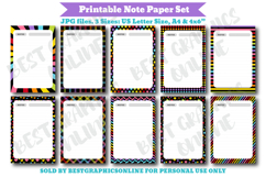 Rainbow Printable Note Paper Bright Writing Papers Page Product Image 1