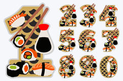 Sushi Numbers 3D SVG Product Image 2