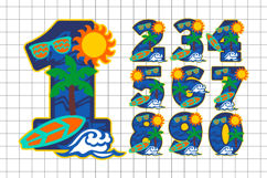 Surf Numbers 3D SVG Product Image 2