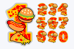 Fast Food Numbers 3D SVG Product Image 2