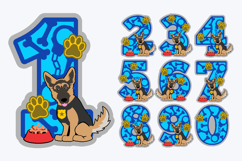 German shepherd Numbers 3D SVG Product Image 2