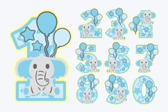 Cute Elephant Numbers 3D SVG Product Image 3