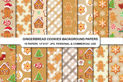 Gingerbread Cookies Background Papers Christmas Paper Set Product Image 1
