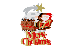 Santa Flying Moon Cake Topper 3D SVG Product Image 3