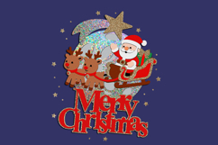 Santa Flying Moon Cake Topper 3D SVG Product Image 4