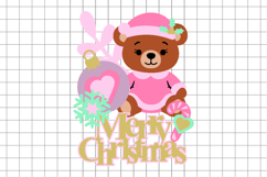 Bear Pink Christmas Topper 3D SVG Product Image 2