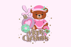 Bear Pink Christmas Topper 3D SVG Product Image 4