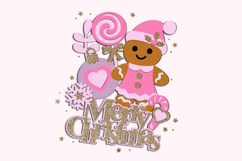 Gingerbread Pink Christmas Topper 3D SVG Product Image 4
