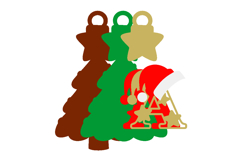 Christmas tree ornament Alphabet 3D SVG Product Image 3