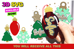 christmas ornament 3D SVG Product Image 1