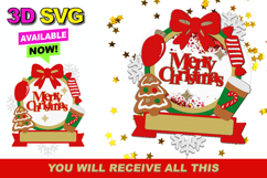 Merry Christmas Shaker cake topper SVG Product Image 1