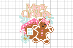 Pink Christmas Gingerbread house 3D SVG Product Image 2