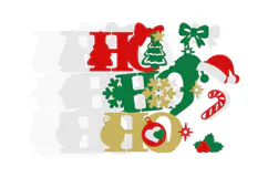 Ho Ho Ho Christmas Decoration 3D SVG Product Image 3