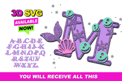 Alphabet 3D SVG Mermaid Product Image 1