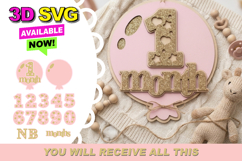 Baby Months balloon topper 3D SVG Product Image 1