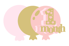 Baby Months balloon topper 3D SVG Product Image 3