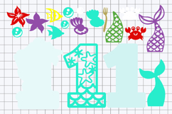 Mermaid Numbers 3D SVG Product Image 3