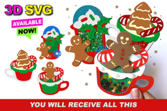 Christmas Cute Mug Shaker 3D SVG Product Image 1