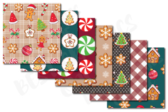 Gingerbread digital paper set Christmas gingerbread cookie Product Image 2