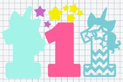 Unicorn Party 3D SVG Numbers | Unicorn birthday SVG Product Image 2