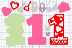 Valentines Day Numbers 3D SVG Product Image 3