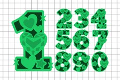 Emerald Heart Gem Numbers 3D SVG Product Image 2