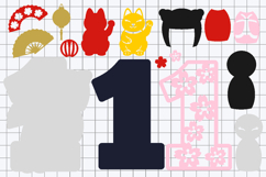 kokeshi Numbers 3D SVG Product Image 3
