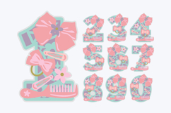 Bow Hair Numbers 3D SVG Product Image 2