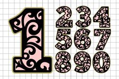 swirl pattern 3D SVG Numbers | floral pattern birthday SVG Product Image 2