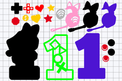 Gamer Girl Numbers 3D SVG Product Image 3