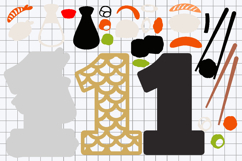 Sushi Numbers 3D SVG Product Image 3