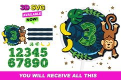 Shaker Cake Topper SVG Monkey Product Image 1