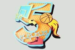Basketball 3D SVG Numbers | Basketball birthday SVG Product Image 4