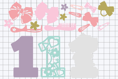 Bow Hair Numbers 3D SVG Product Image 3