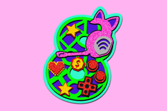 Gamer Girl Numbers 3D SVG Product Image 4