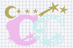 Alphabet 3D SVG moon and stars Product Image 3