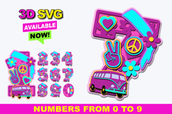 Groovy Van Daisy Numbers 3D SVG Product Image 1