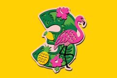Flamingo face Numbers 3D SVG Product Image 4